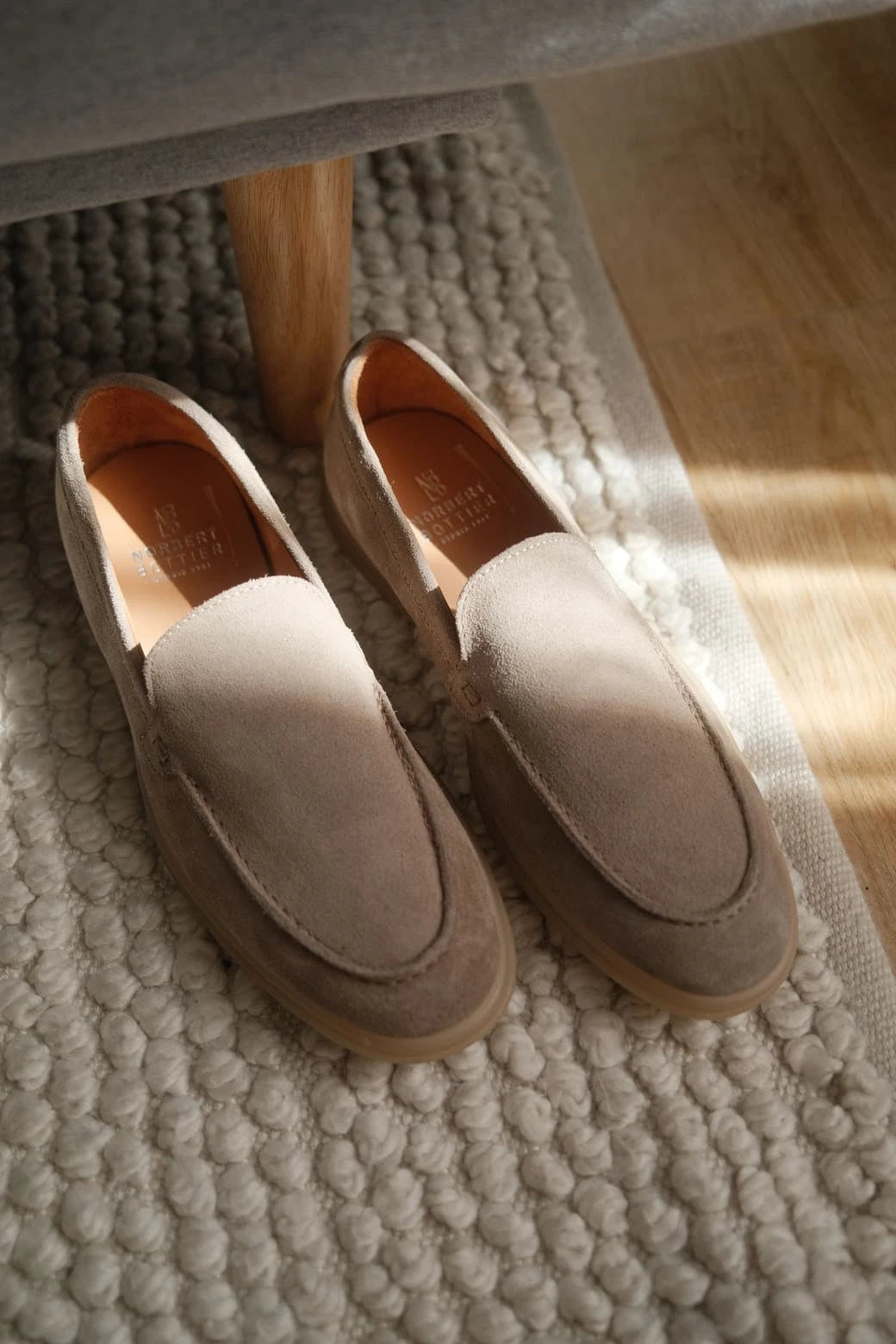 Milan - Mocassins Soft Daim Taupe Norbert Bottier Chaussures Norbert Bottier