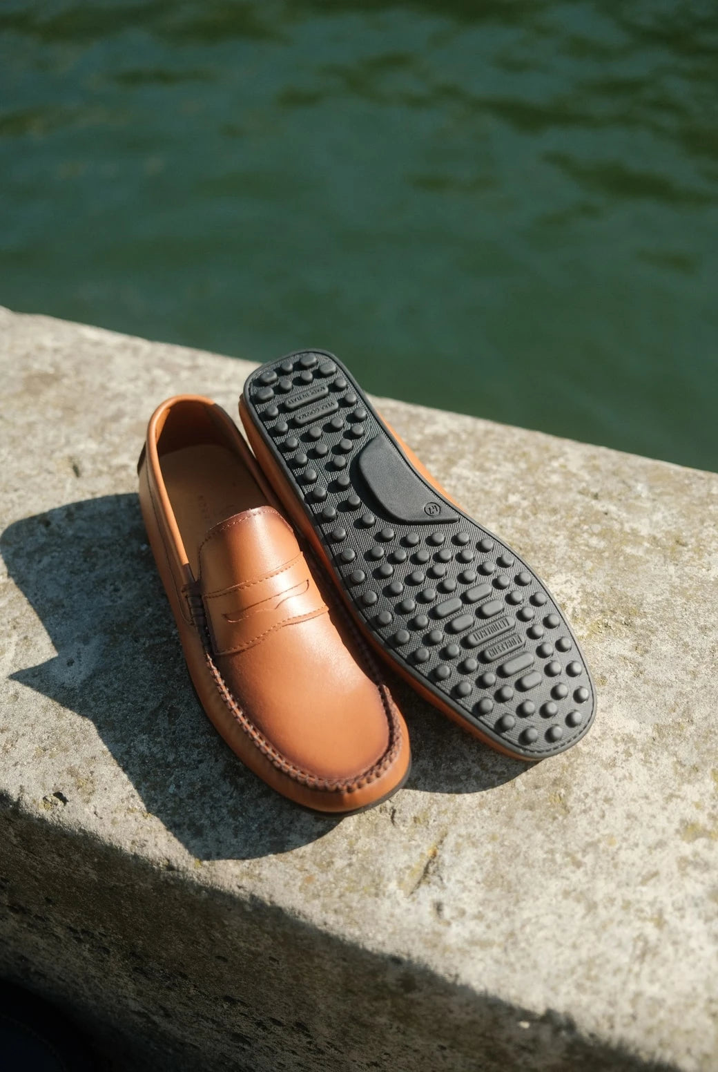 Roma - Mocassins Driver Cuir Marron Clair Norbert Bottier Chaussures Norbert Bottier