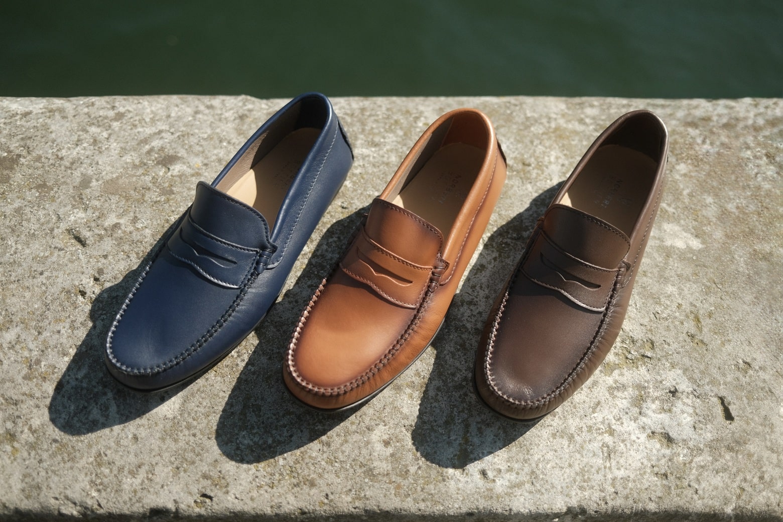 Roma - Mocassins Driver Cuir Marron Clair Norbert Bottier Chaussures Norbert Bottier