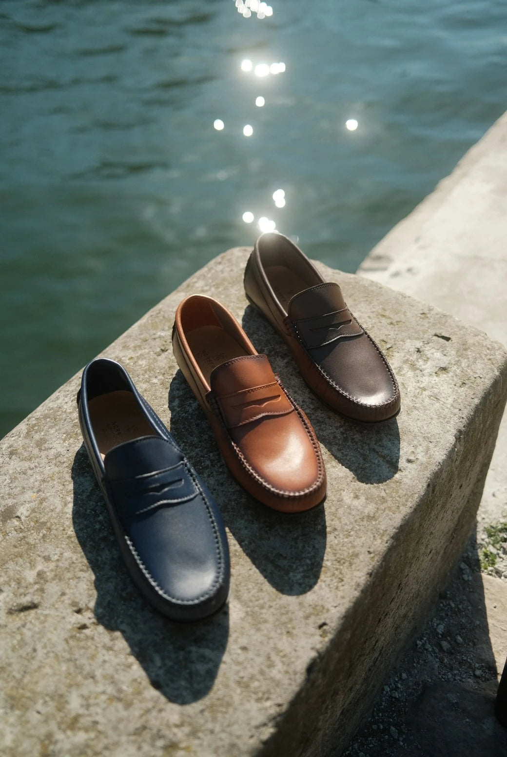 Roma - Mocassins Driver Cuir Bleu Marine Norbert Bottier Chaussures Norbert Bottier