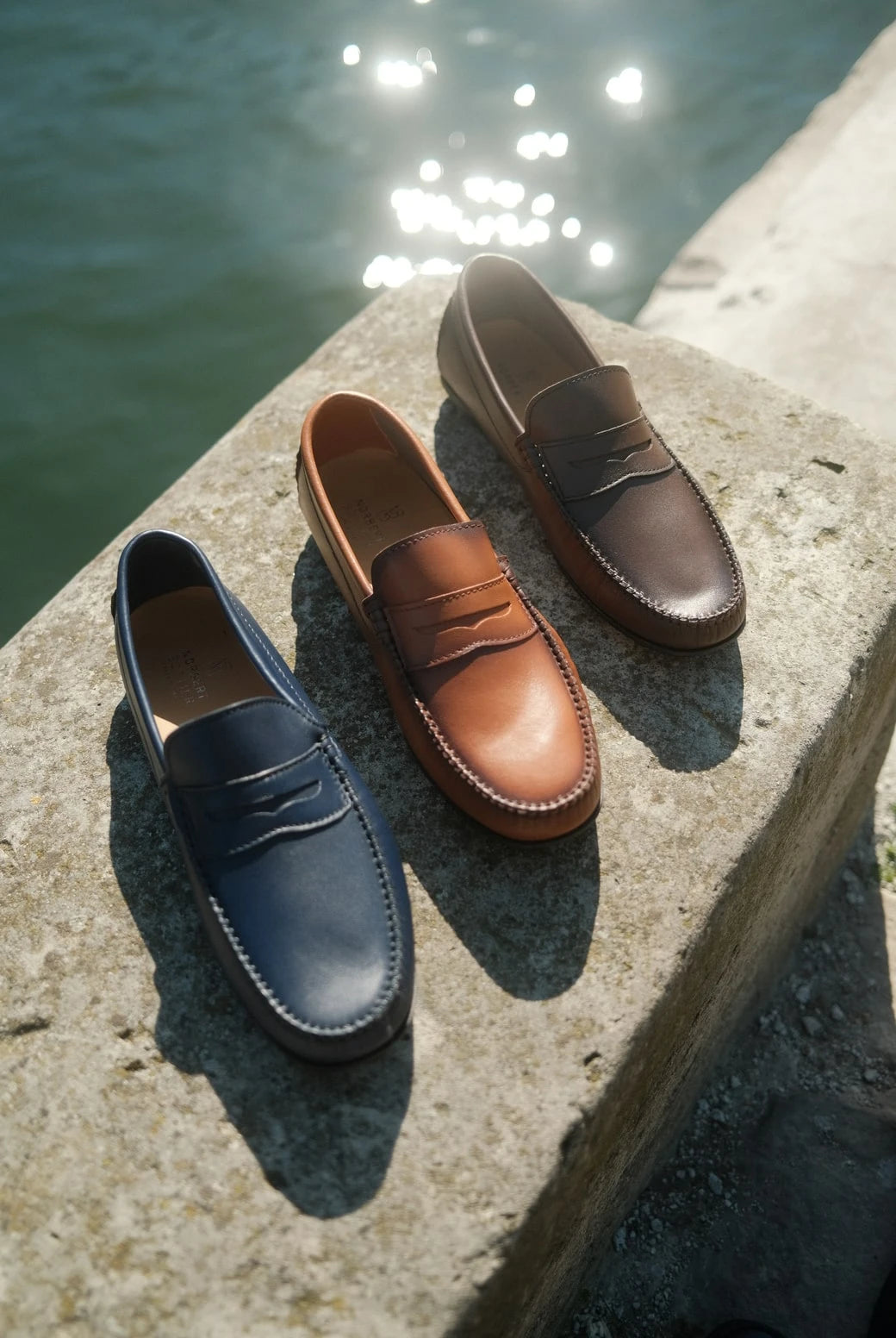 Roma - Mocassins Driver Cuir Marron Clair Norbert Bottier Chaussures Norbert Bottier