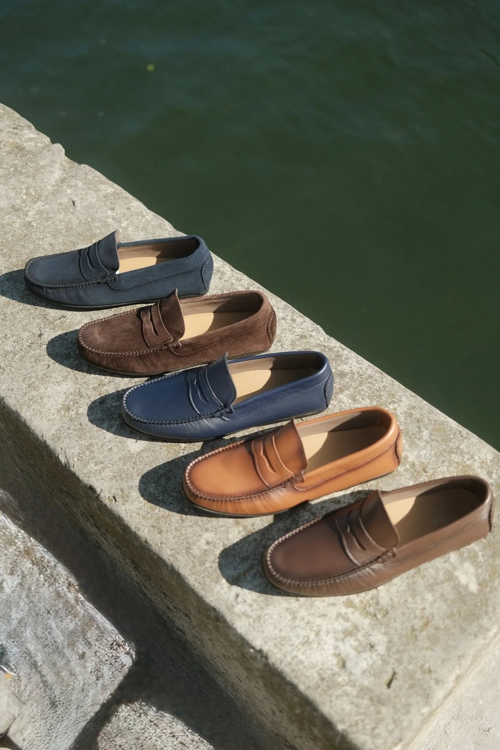 Roma - Mocassins Driver Daim Bleu Marine – vue 4