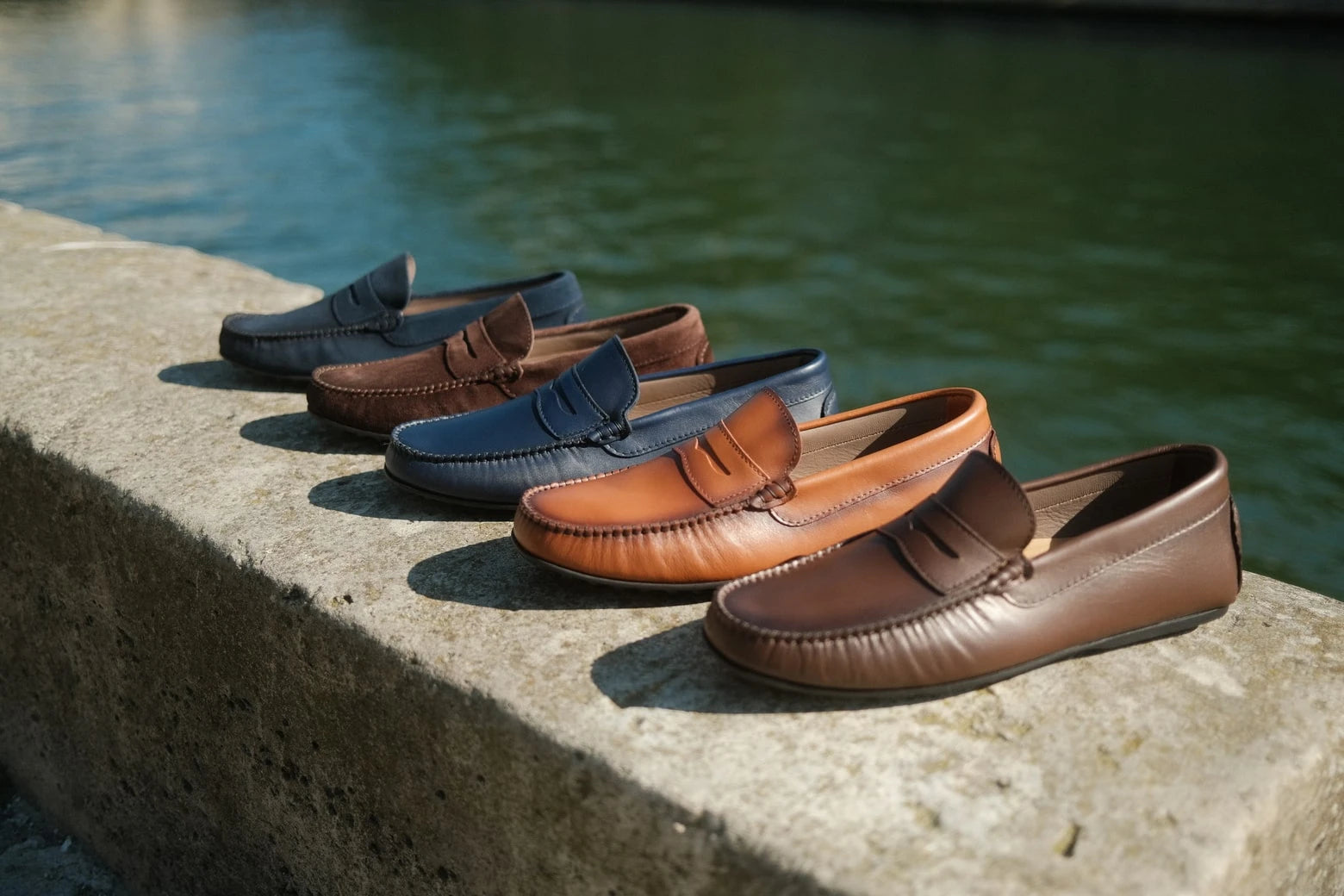 Roma - Mocassins Driver Cuir Marron Clair Norbert Bottier Chaussures Norbert Bottier