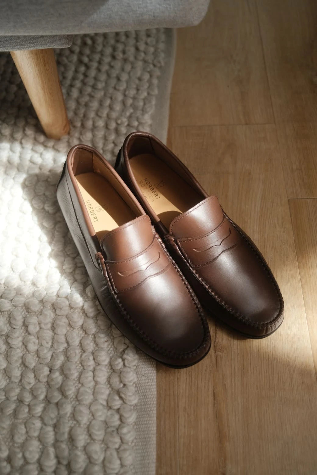 Roma - Mocassins Driver Cuir Marron Norbert Bottier Chaussures Norbert Bottier