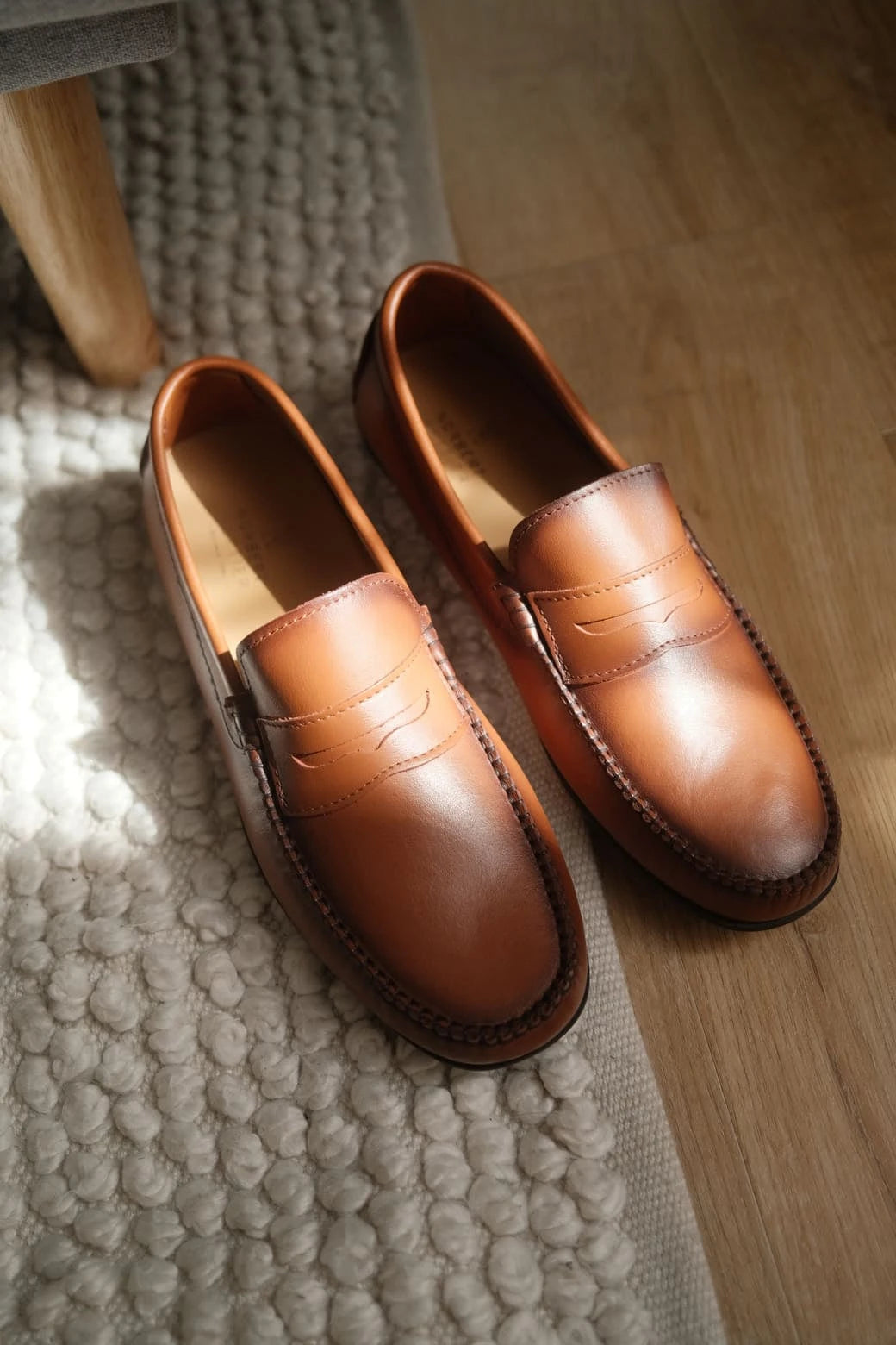 Roma - Mocassins Driver Cuir Marron Clair Norbert Bottier Chaussures Norbert Bottier