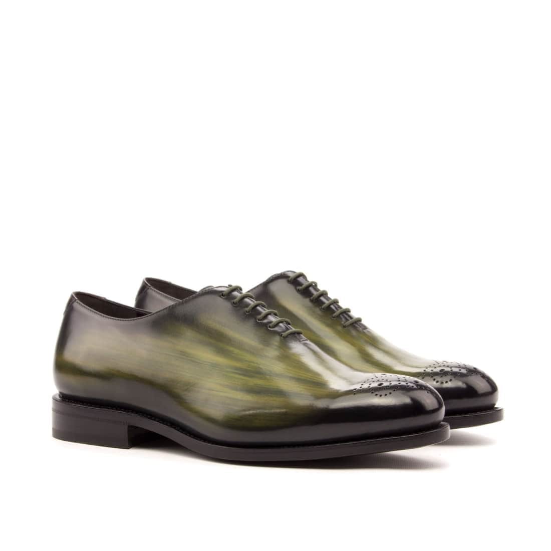 One Cut bout fleuri en cuir patiné vert - Chaussures