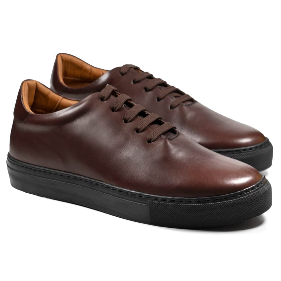 Spinner One Cut Cuir Marron Foncé - Chaussures