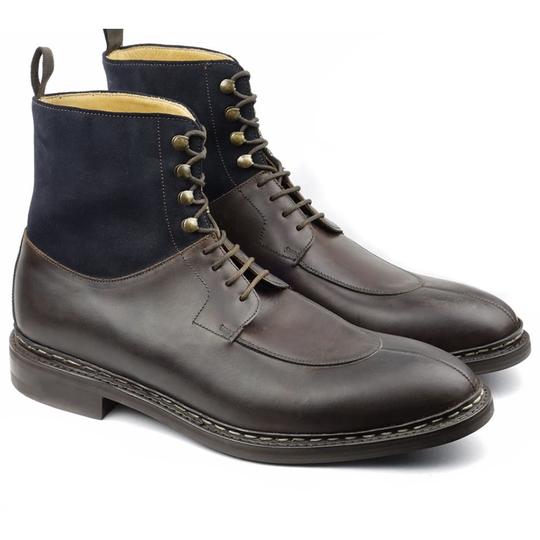 BlackBurn Cuir Gras Marron Foncé Norway Welted-Chaussures-Norbert Bottier