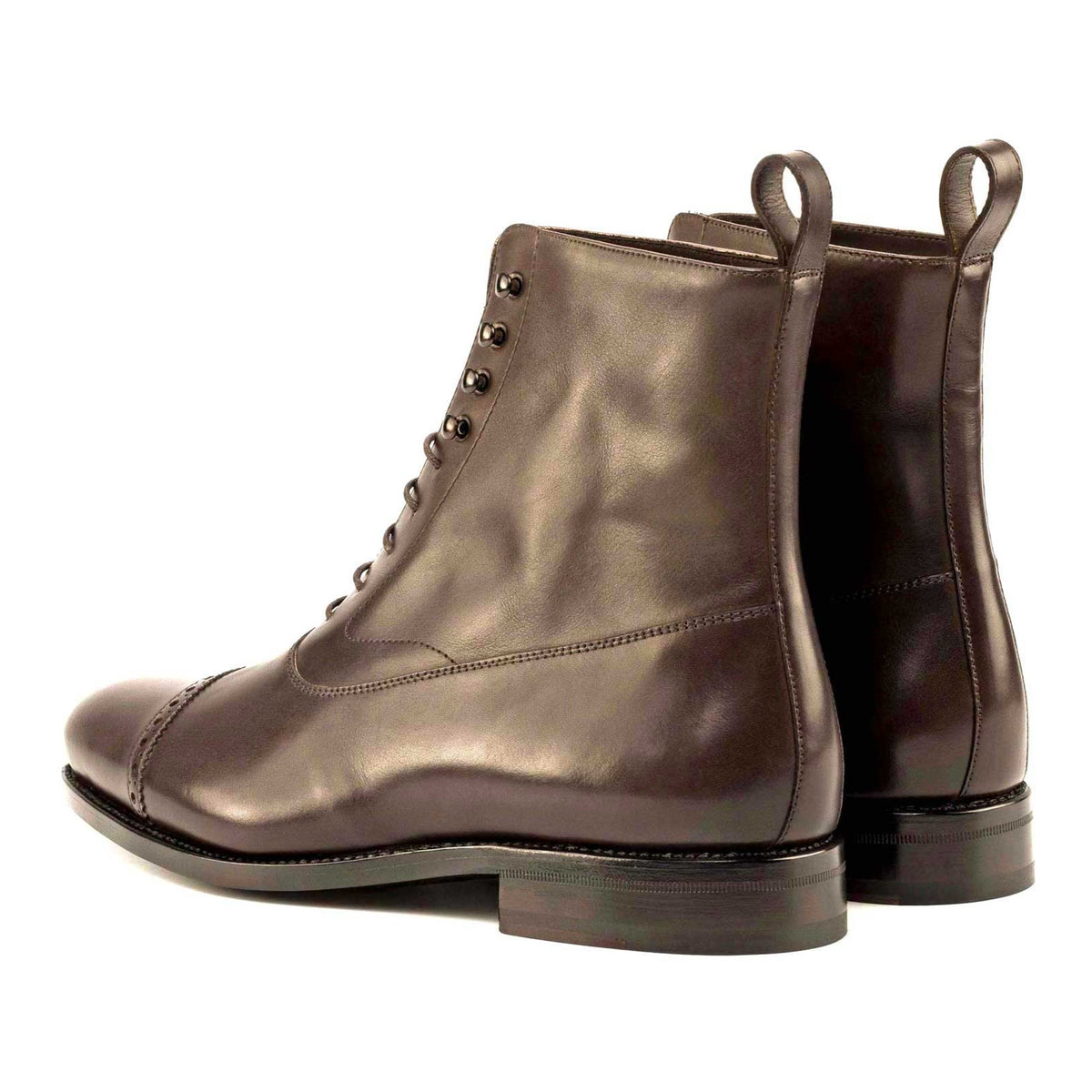 Bottines Balmoral en cuir marron foncé – vue 3