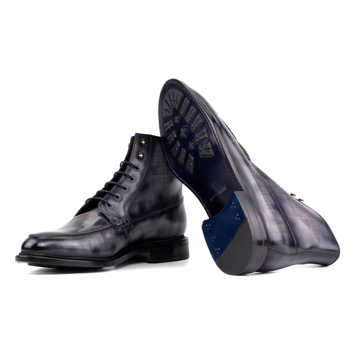 Bottines Derby Demi-Chasse en cuir patiné gris – vue 2
