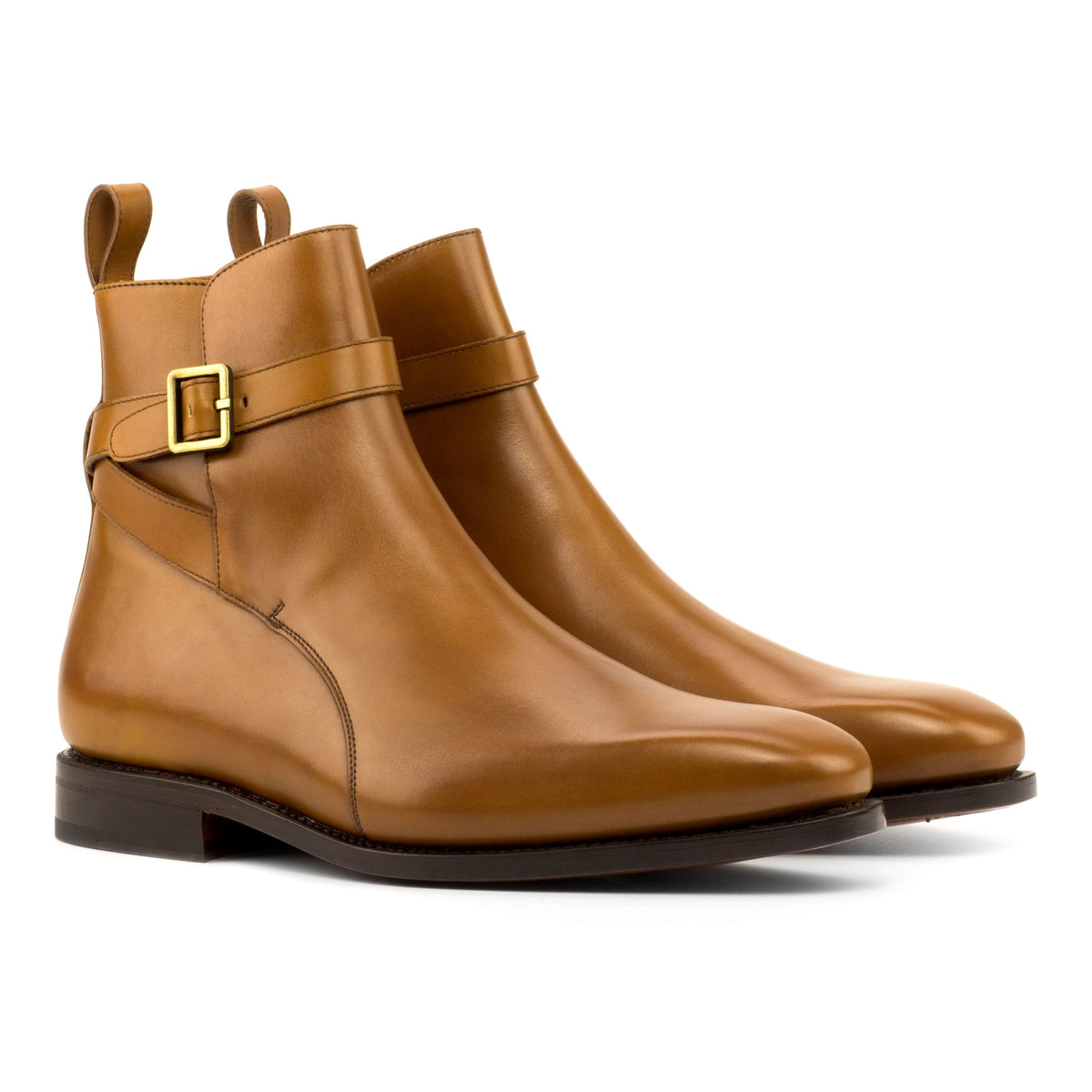 Bottines Jodhpur en cuir marron clair – vue 1