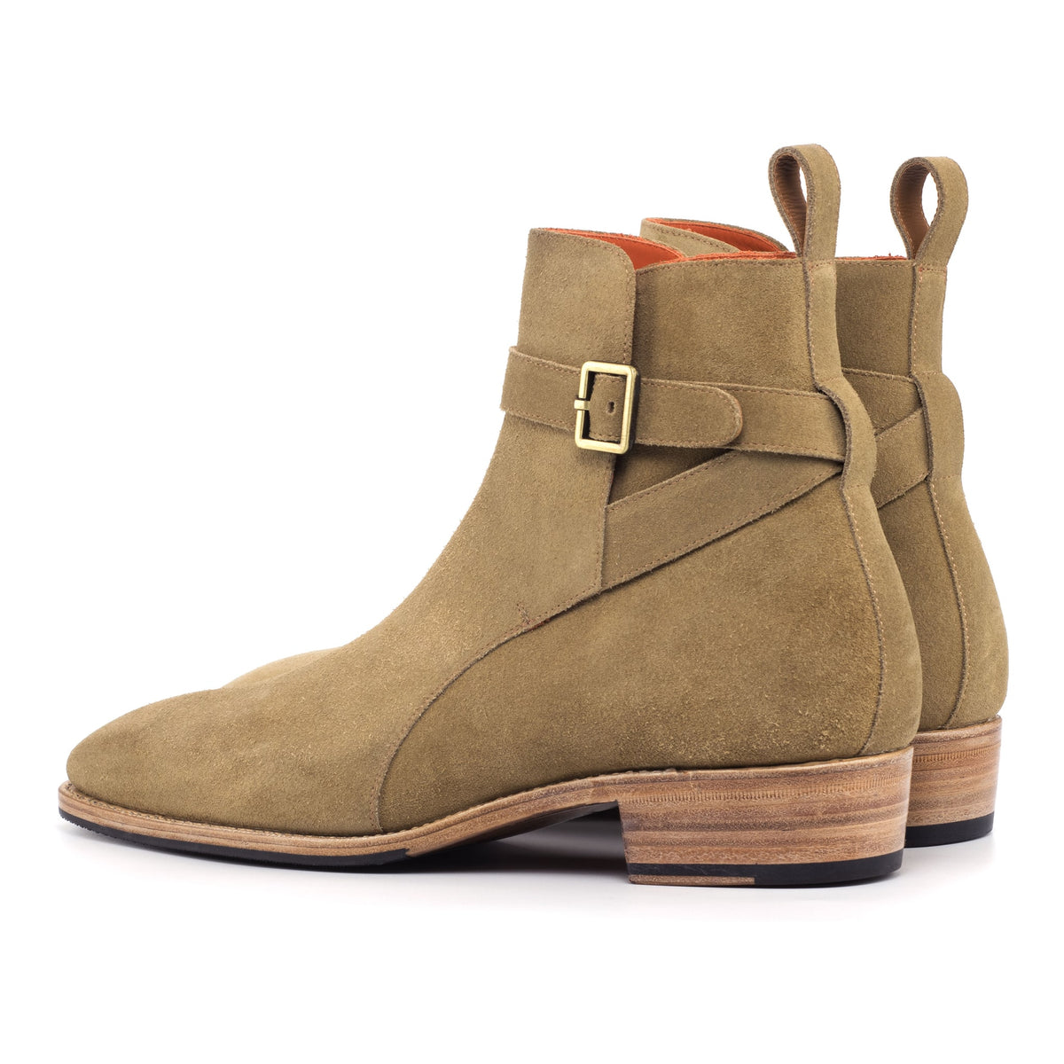 Bottines Jodhpur en daim beige – vue 3