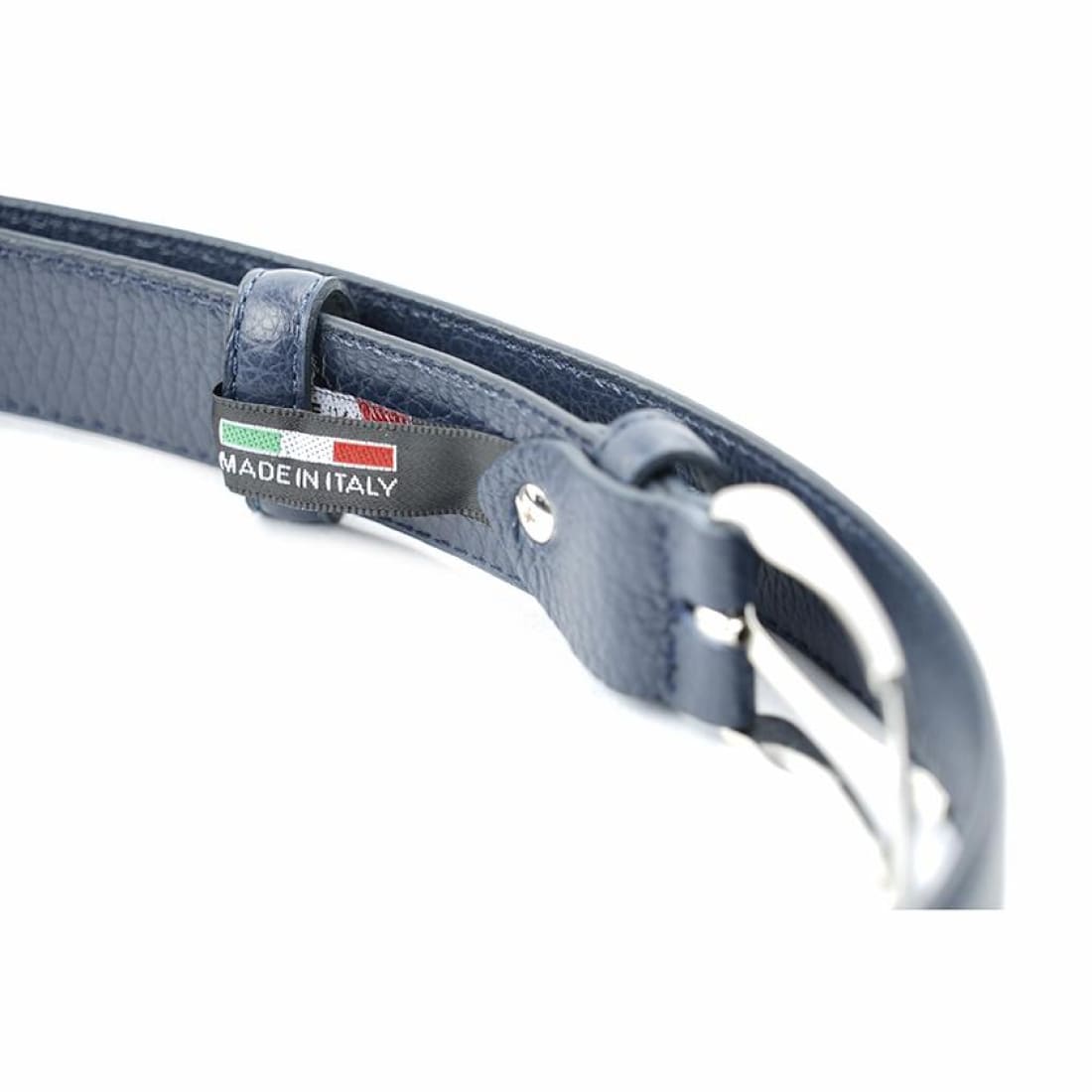 Ceinture Bleu Cuir Grainé 30 mm-Ceintures-Norbert Bottier