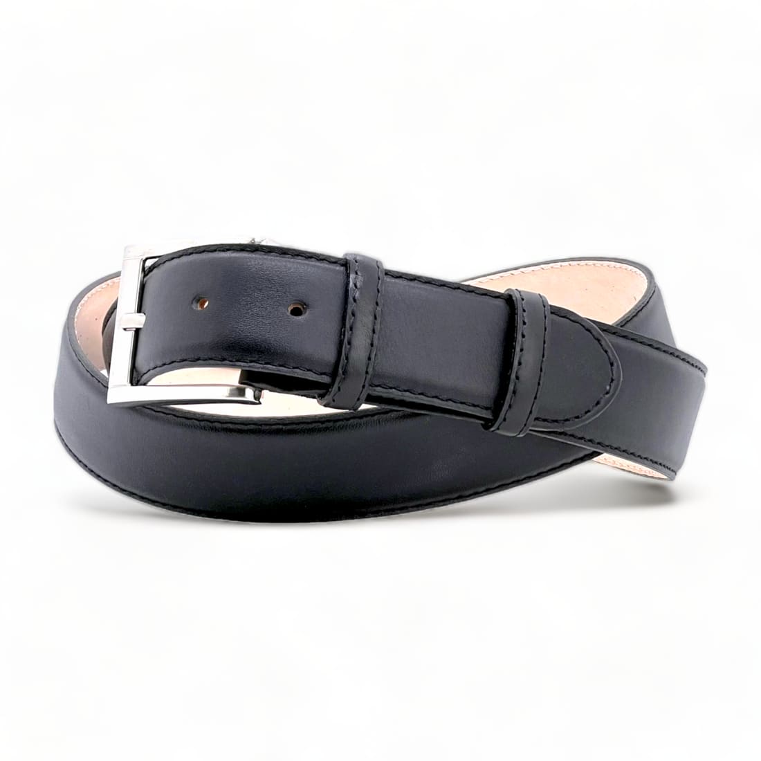 Ceinture en cuir à boucle classique - Noir - 35 mm -