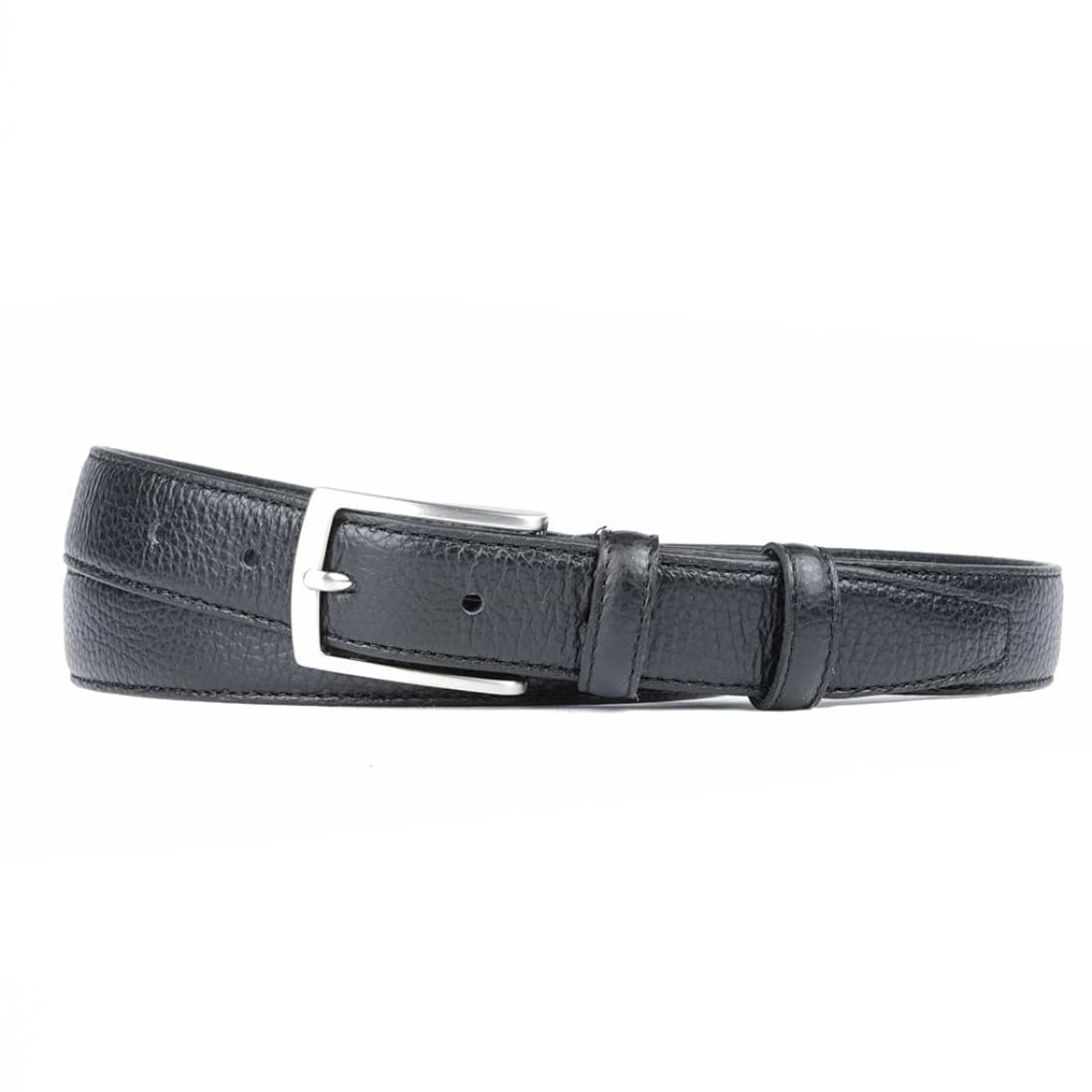 Ceinture Noir Cuir Grainé 30 mm-Ceintures-Norbert Bottier