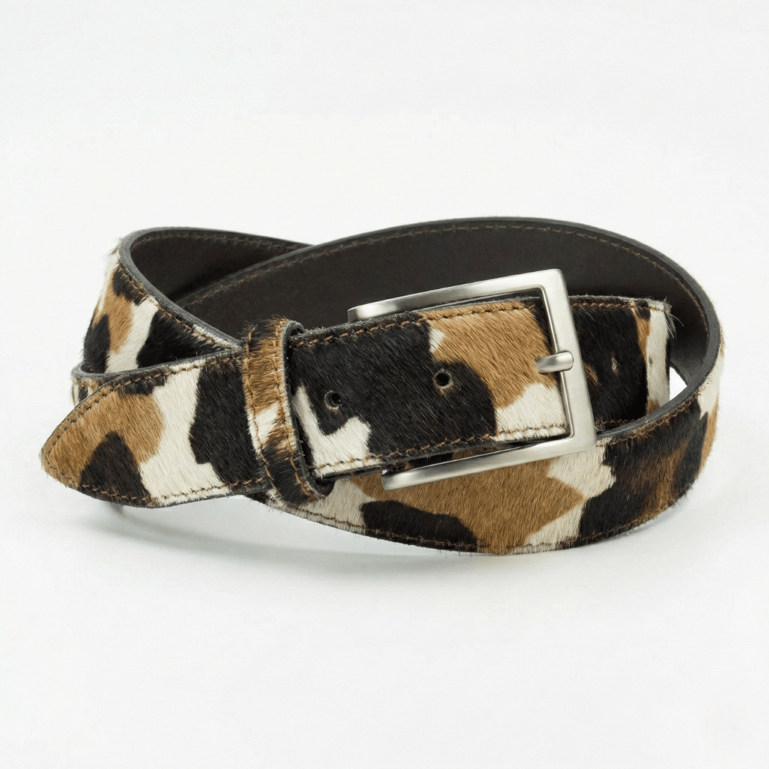 Ceinture en motif fourrure vache 35 mm