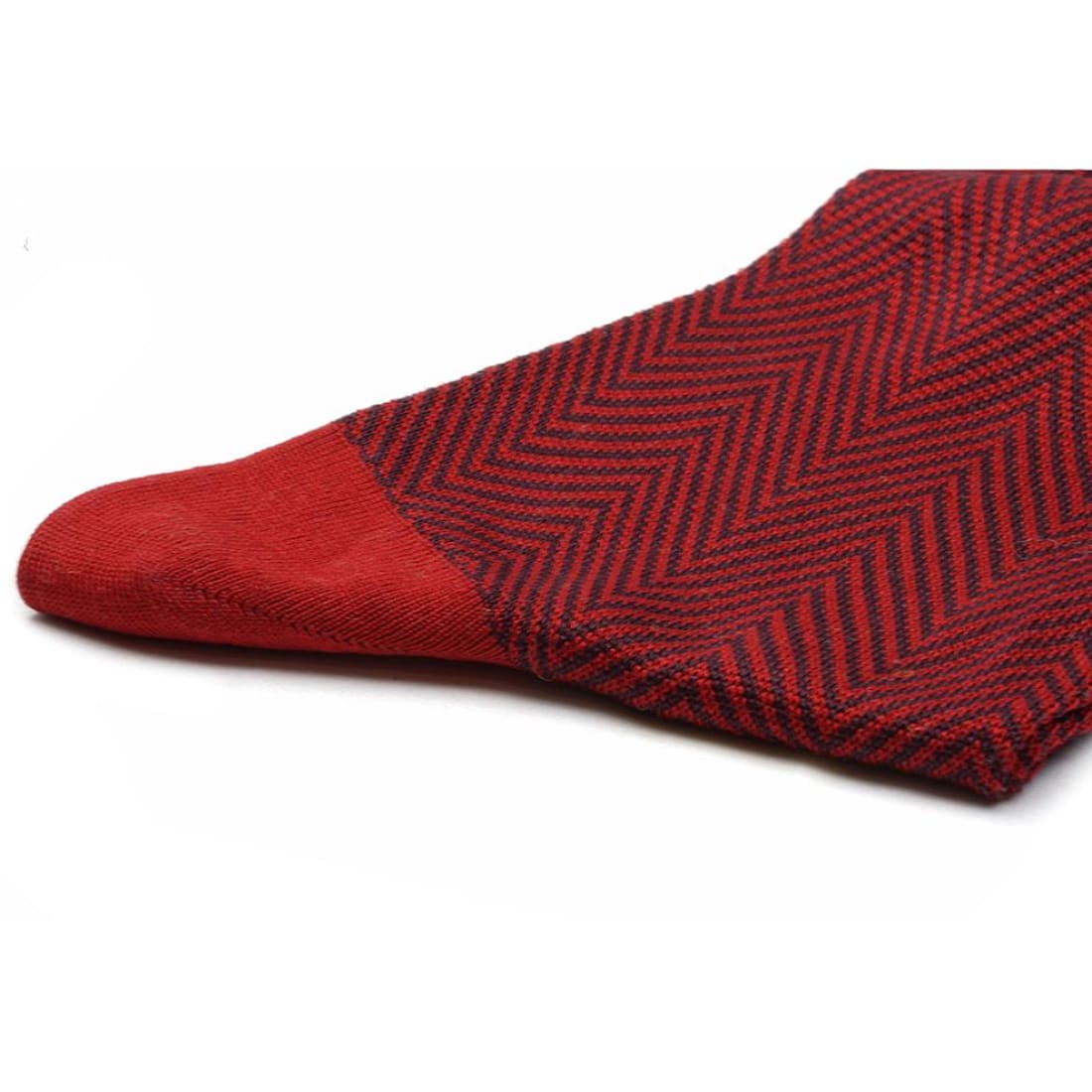 Chaussettes Chevron en fil d'Écosse Rouge/Bordeaux- Norbert Bottier