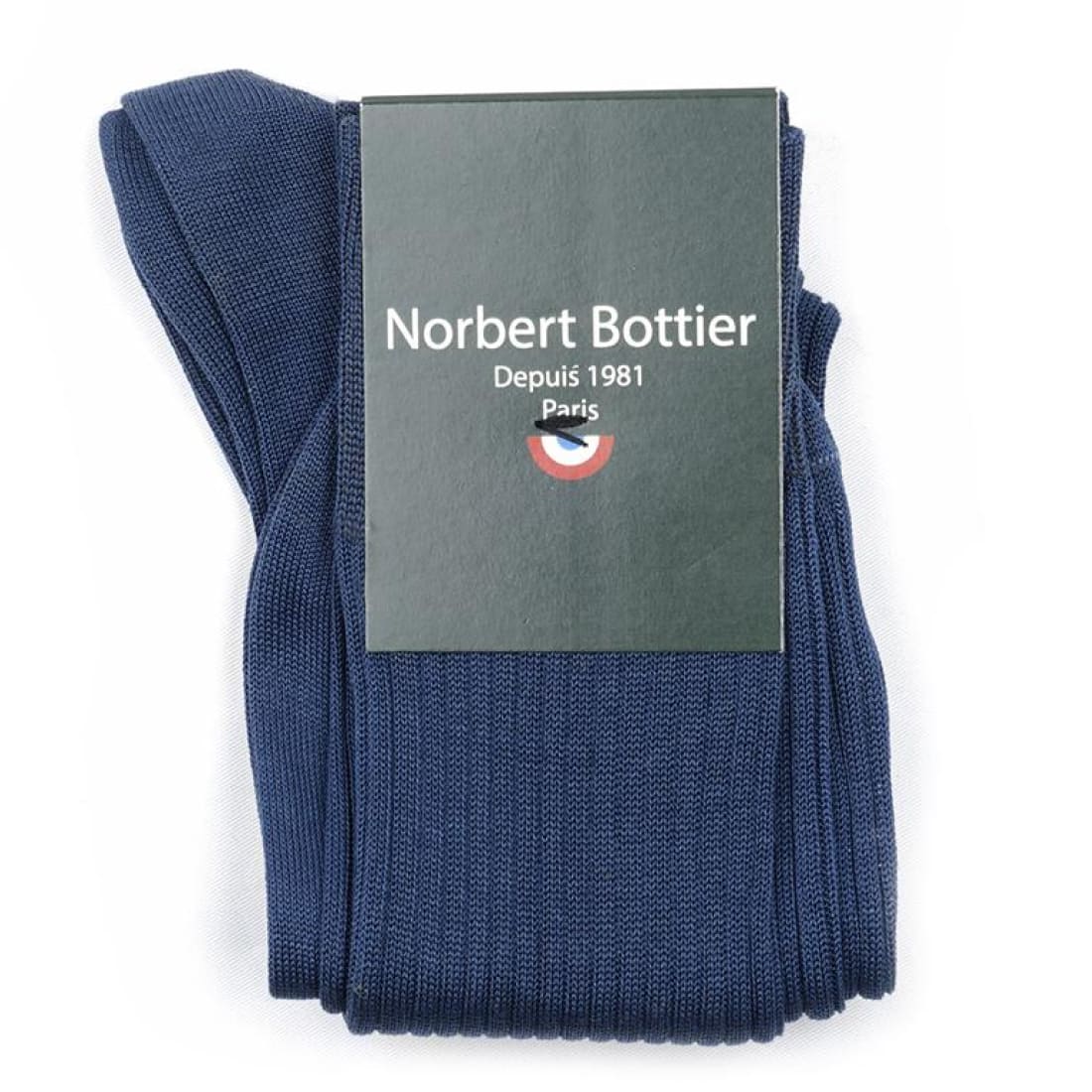 Chaussettes en fil d'Écosse Bleu Jean - Norbert Bottier