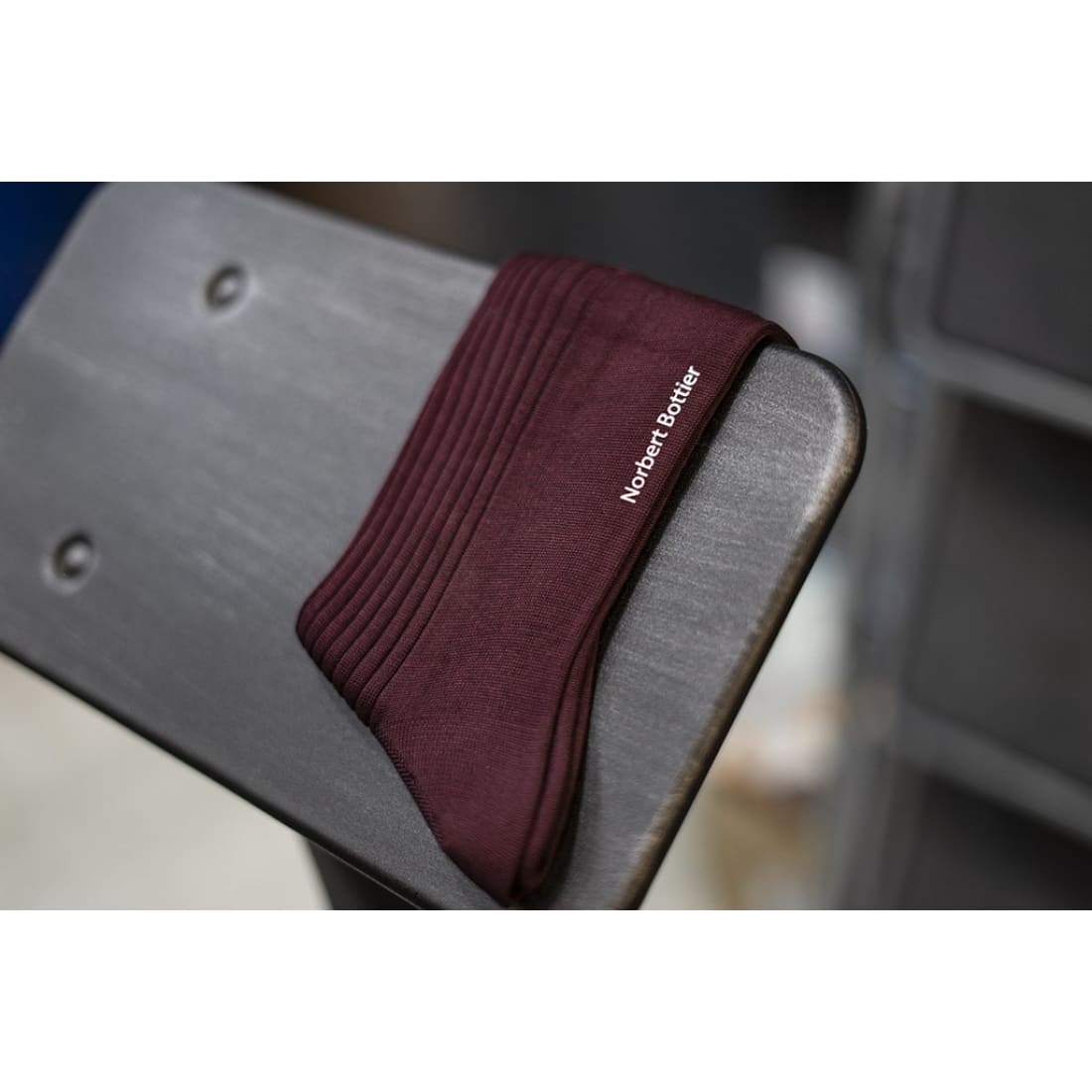 Chaussettes en fil d'Écosse Bordeaux - Norbert Bottier