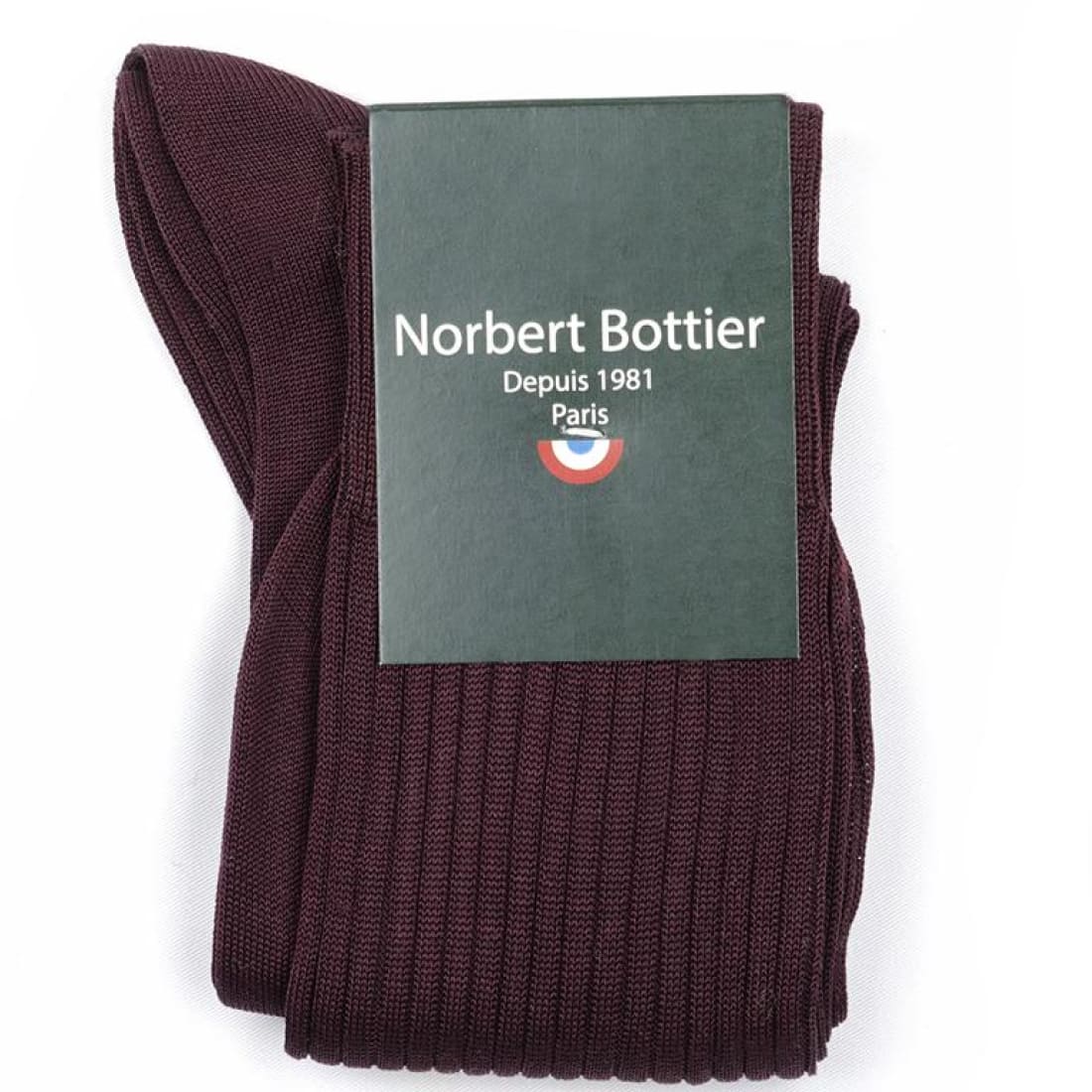 Chaussettes en fil d'Écosse Bordeaux - Norbert Bottier