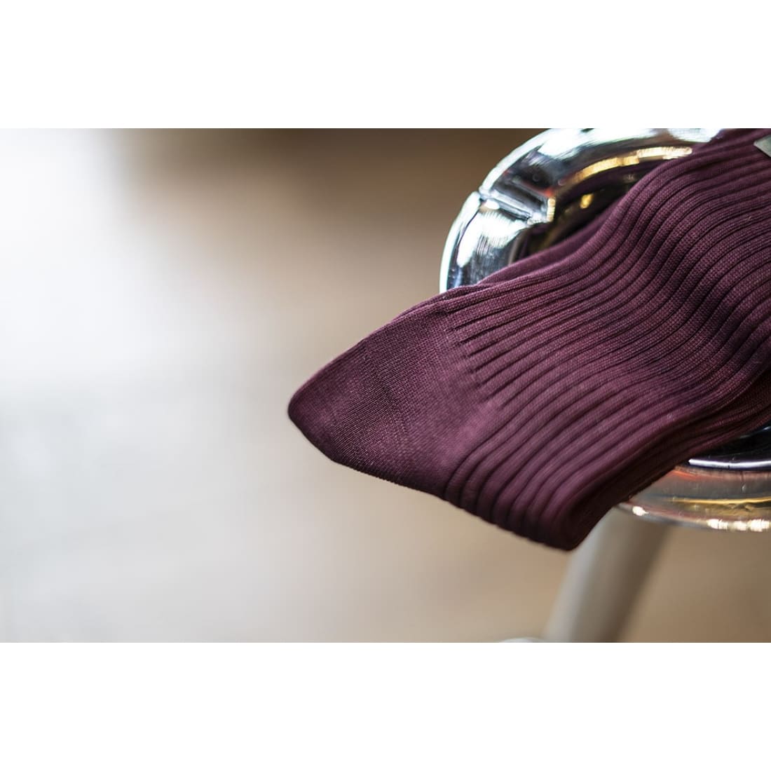 Chaussettes en fil d'Écosse Bordeaux - Norbert Bottier