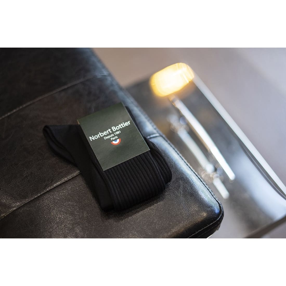 Chaussettes en fil d'Écosse Noir - Norbert Bottier