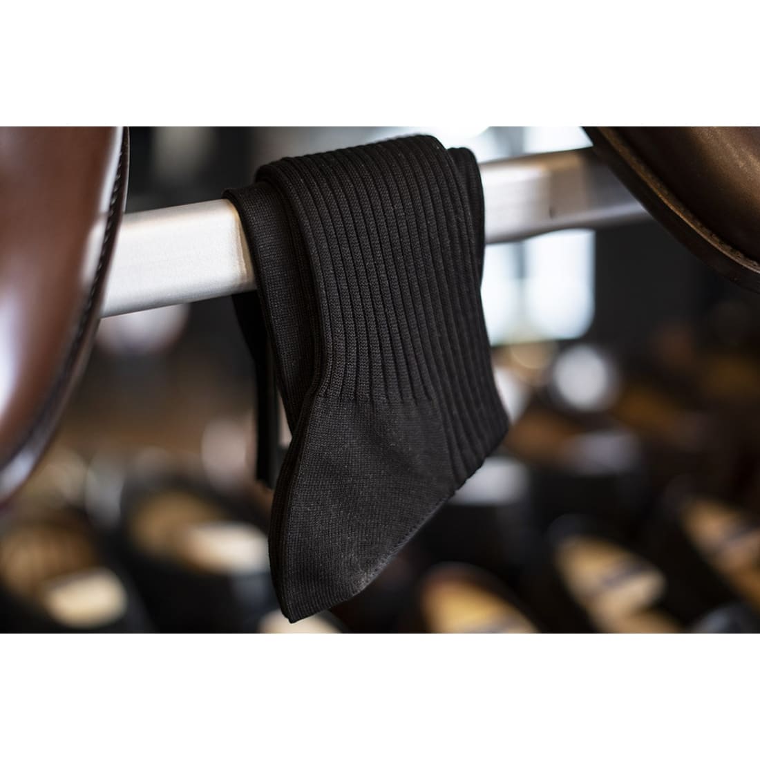 Chaussettes en fil d'Écosse Noir - Norbert Bottier