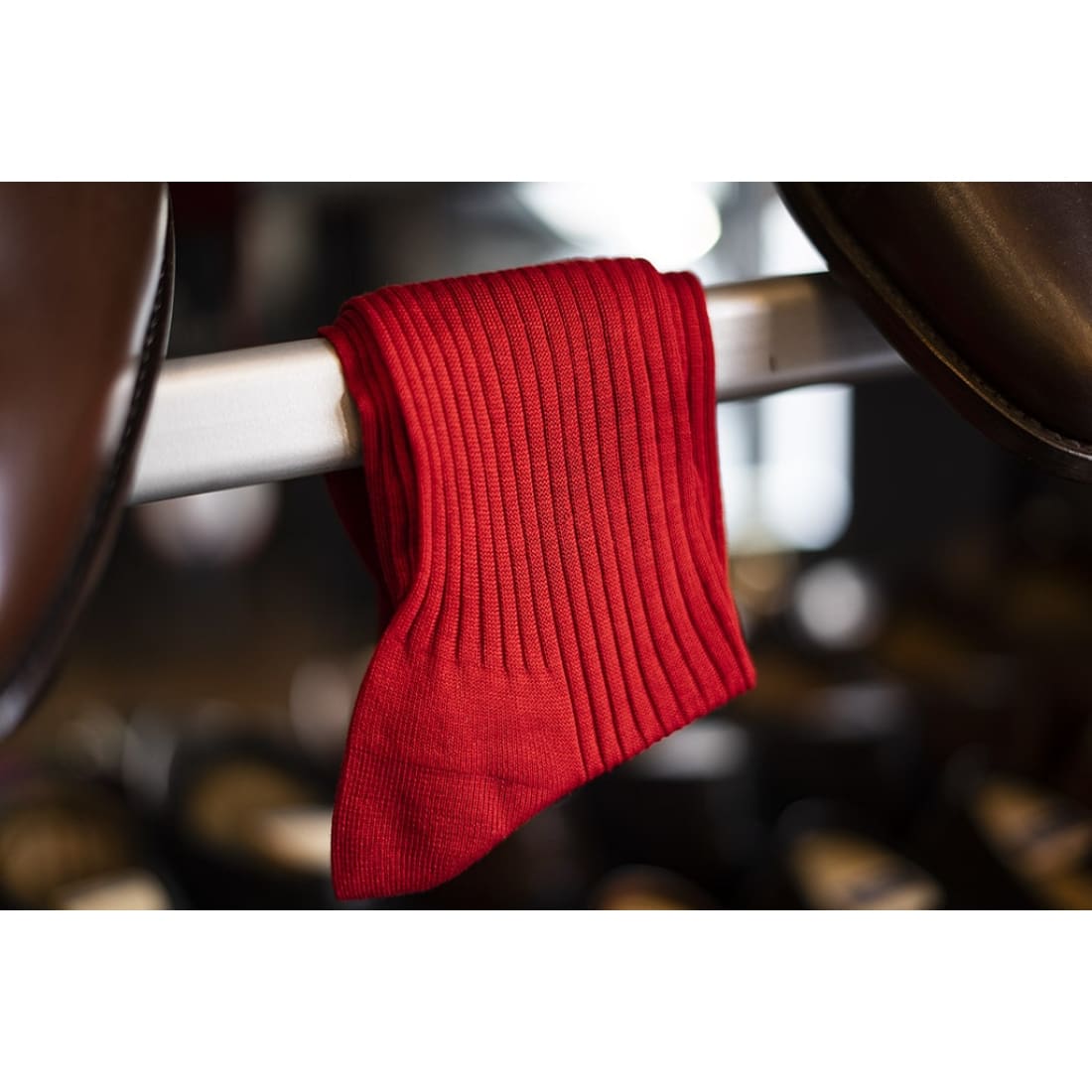 Chaussettes en fil d'Écosse Rouge - Norbert Bottier