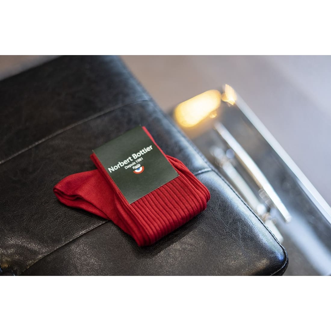 Chaussettes en fil d'Écosse Rouge - Norbert Bottier