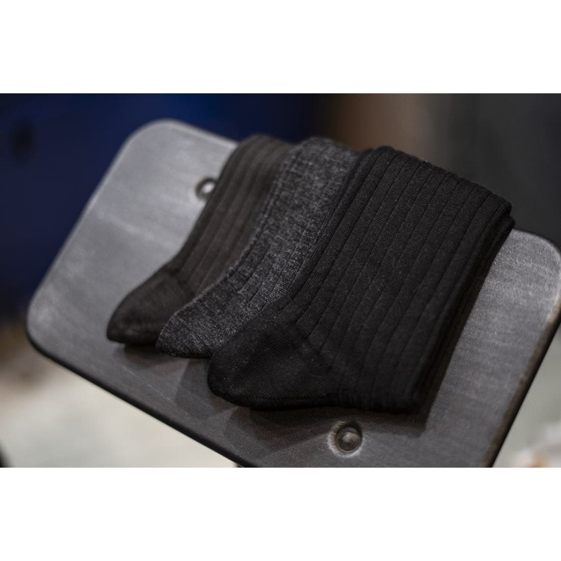 Chaussettes en laine noir - Norbert Bottier