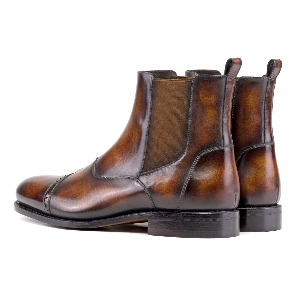 Chelsea Boots Cut en cuir patiné marron – vue 3