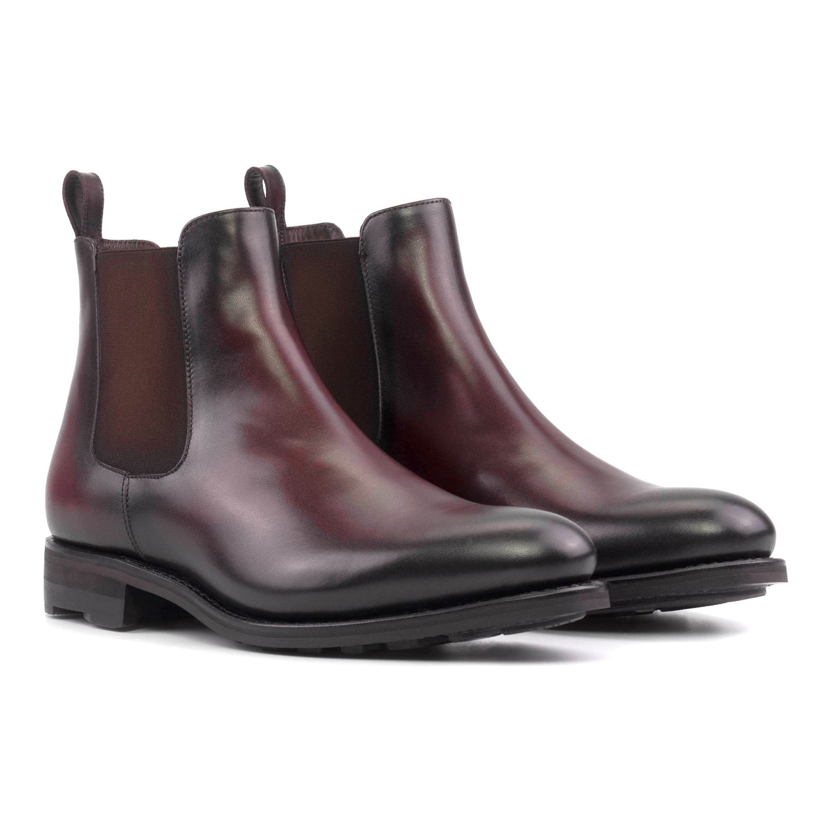 Chelsea Boots en cuir bordeaux - Semelles Commando – vue 1