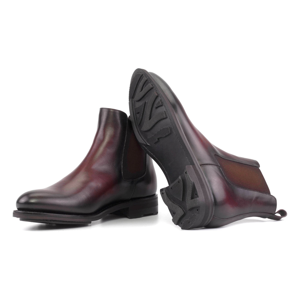 Chelsea Boots en cuir bordeaux - Semelles Commando – vue 2