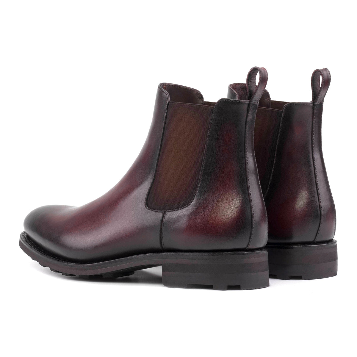 Chelsea Boots en cuir bordeaux - Semelles Commando – vue 3