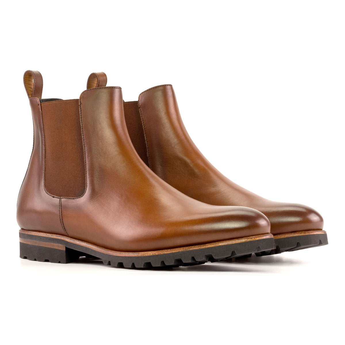 Chelsea Boots en cuir marron moyen - Semelles Commando – vue 1