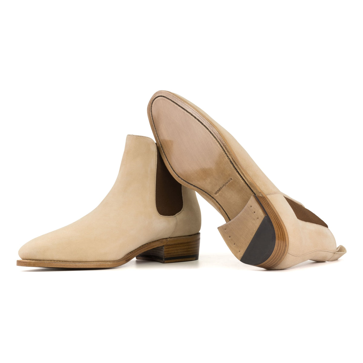 Chelsea Boots en daim beige – vue 2