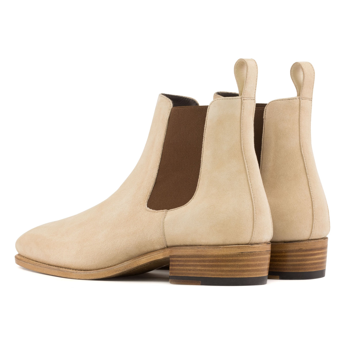 Chelsea Boots en daim beige – vue 3