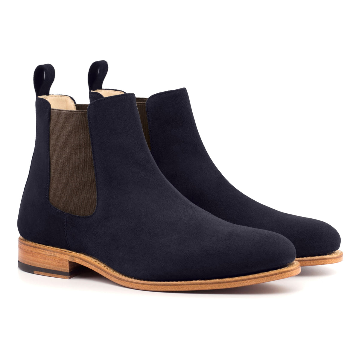 Chelsea Boots en daim bleu marine – vue 1