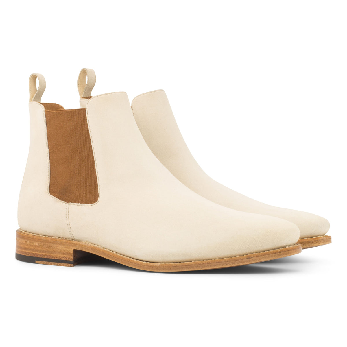 Chelsea Boots en daim ivoire – vue 1