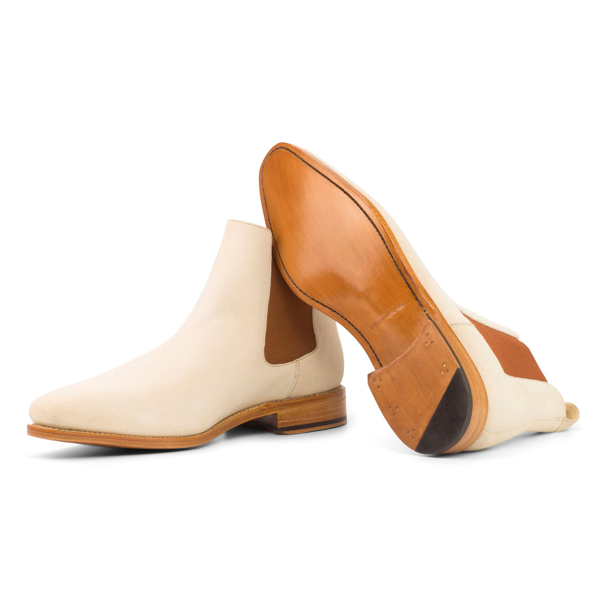 Chelsea Boots en daim ivoire – vue 2