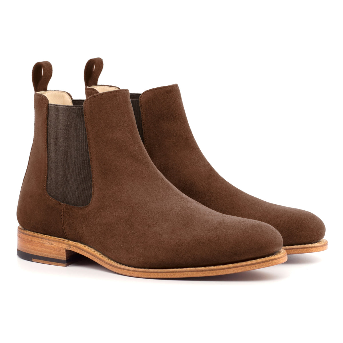 Chelsea Boots en daim marron moyen – vue 1