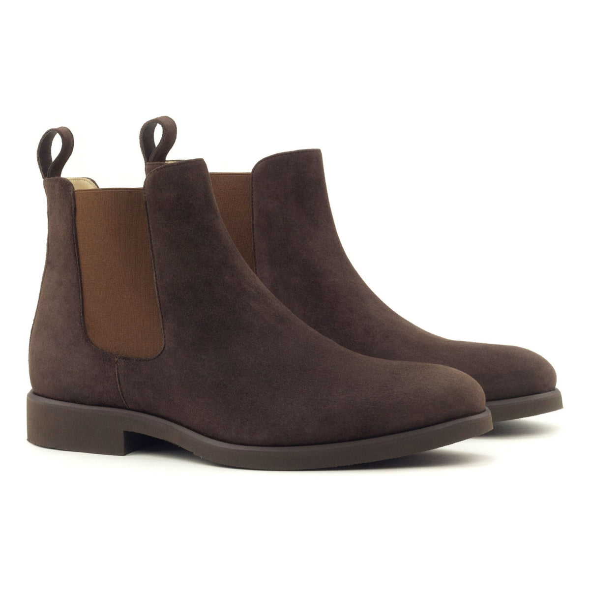 Chelsea Boots en daim marron - Semelles Caoutchouc – vue 1