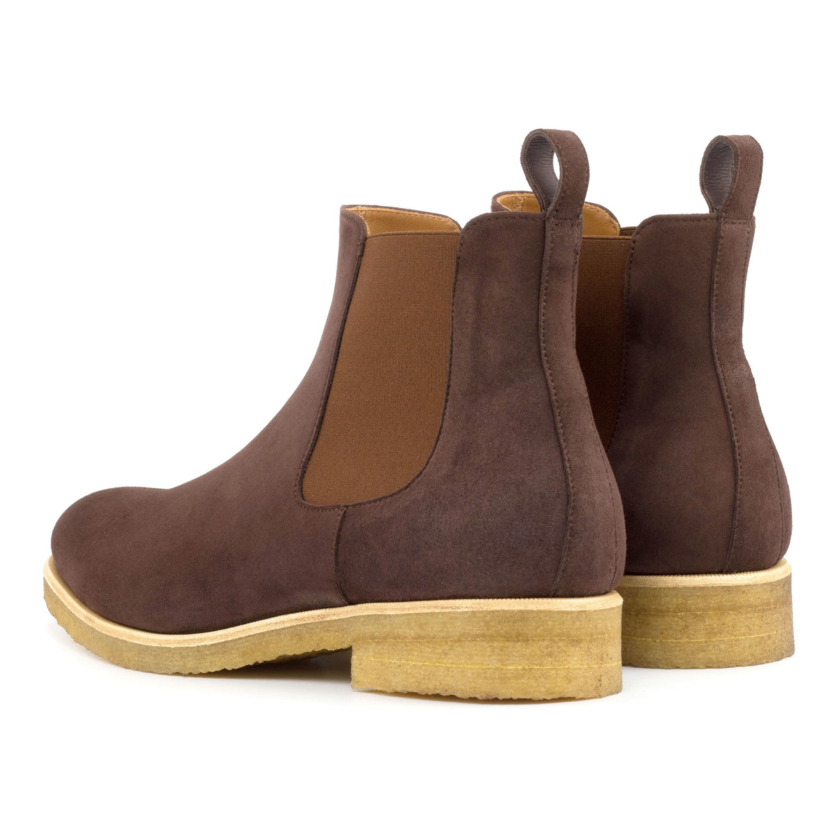 Chelsea Boots en daim marron - Semelles Crêpe – vue 3