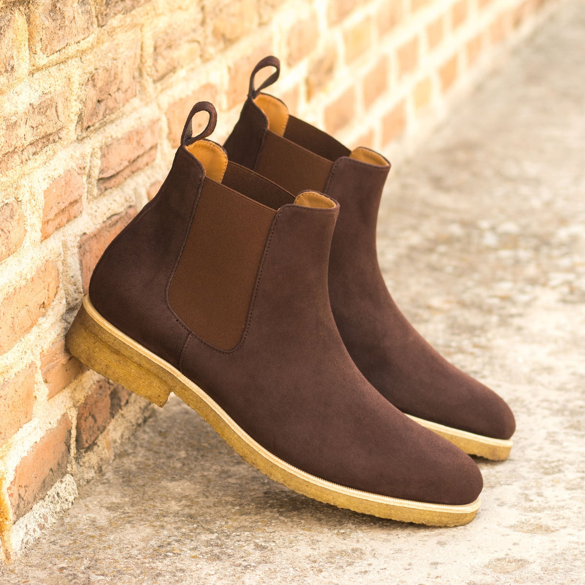 Chelsea Boots en daim marron - Semelles Crêpe – vue 4