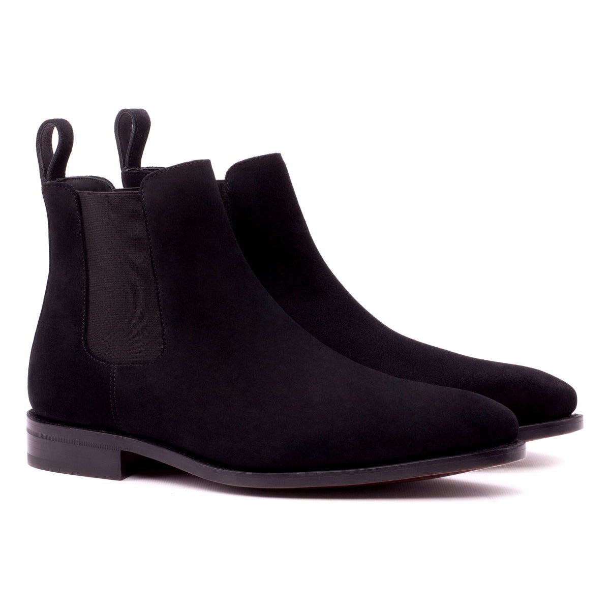 Chelsea Boots en daim noir – vue 1