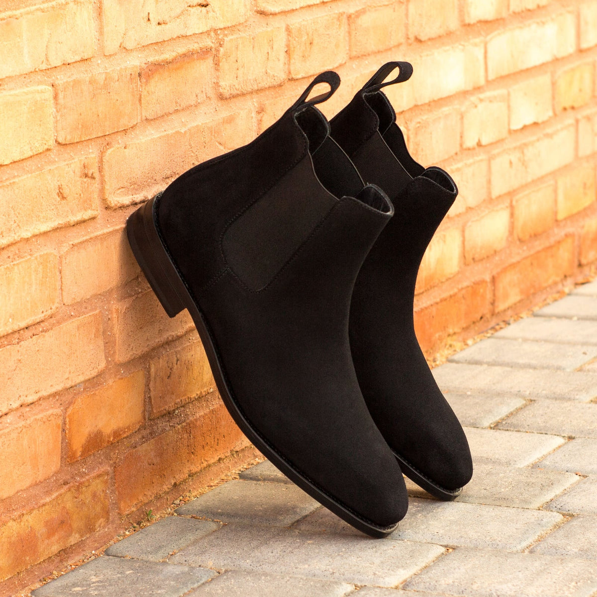Chelsea Boots en daim noir – vue 4