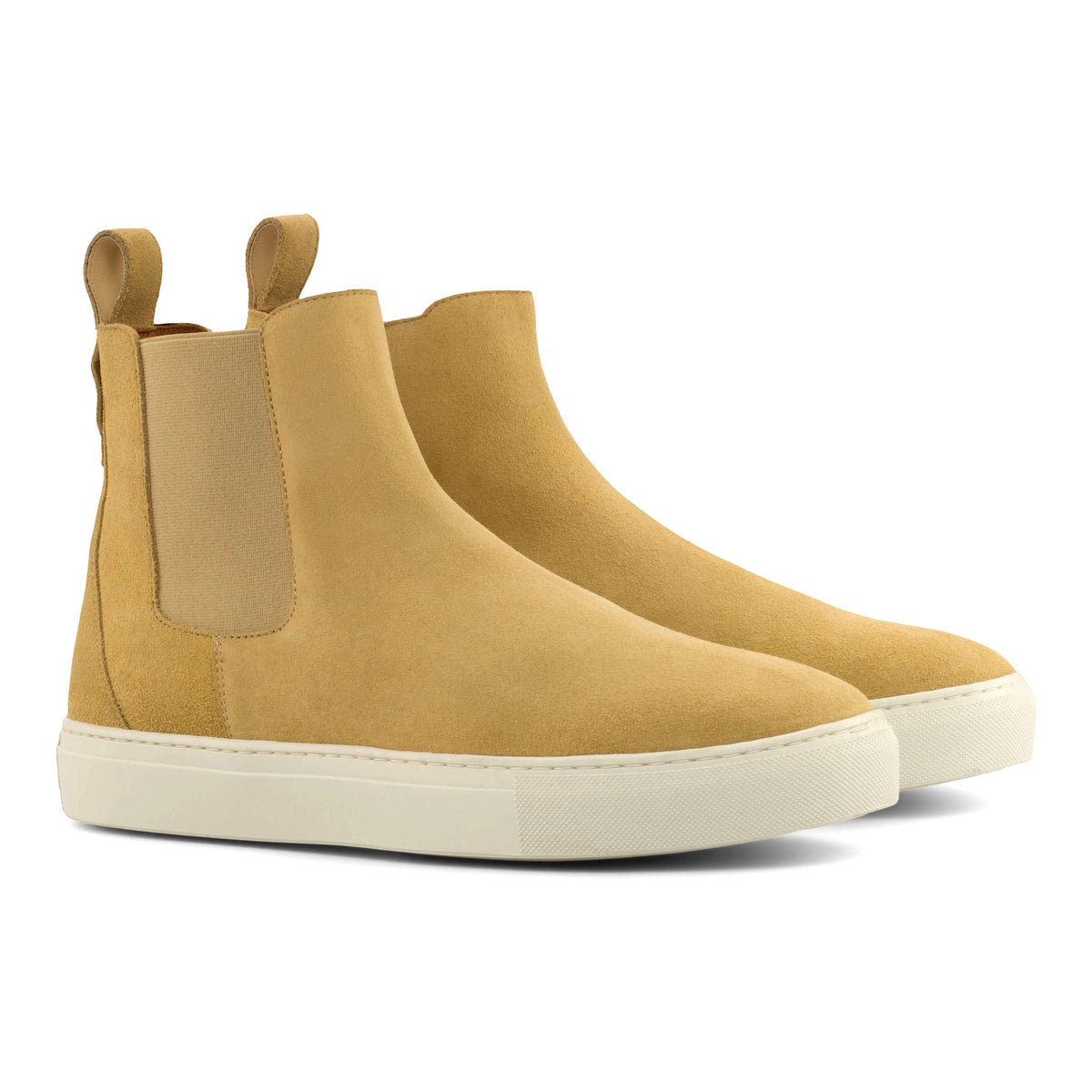 Chelsea Boots Sneakers en daim beige – vue 1