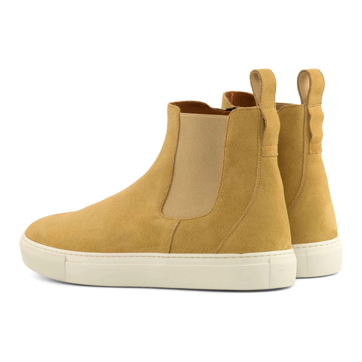 Chelsea Boots Sneakers en daim beige – vue 3