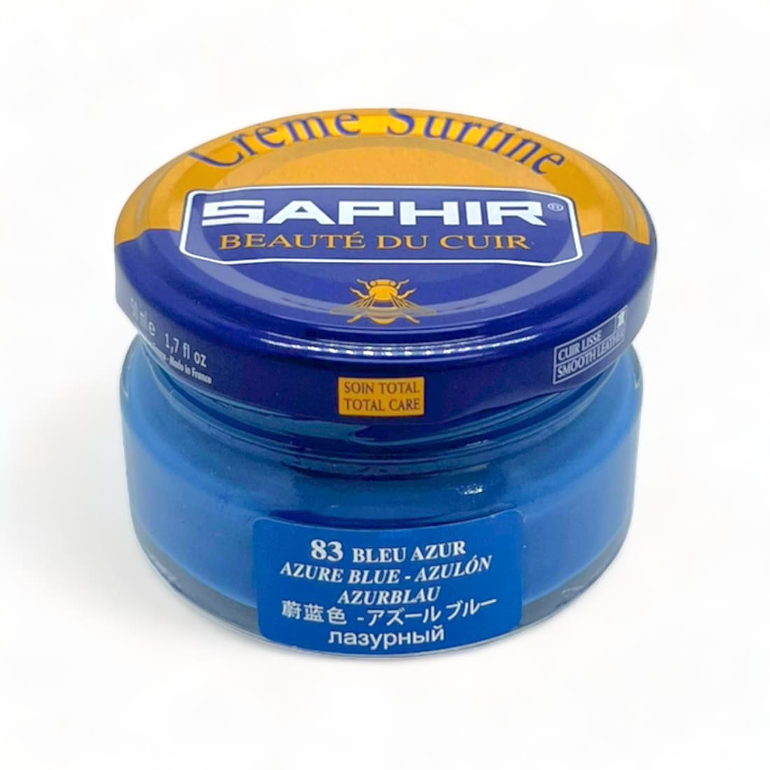 Cirage Crème Surfine Bleu Azur - Saphir - 50 ml -