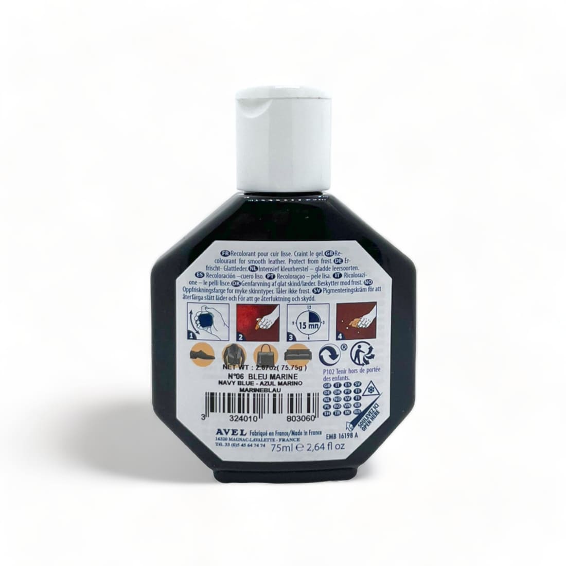 Cirage recolorant Juvacuir Bleu Marine - Saphir - 75 ml -